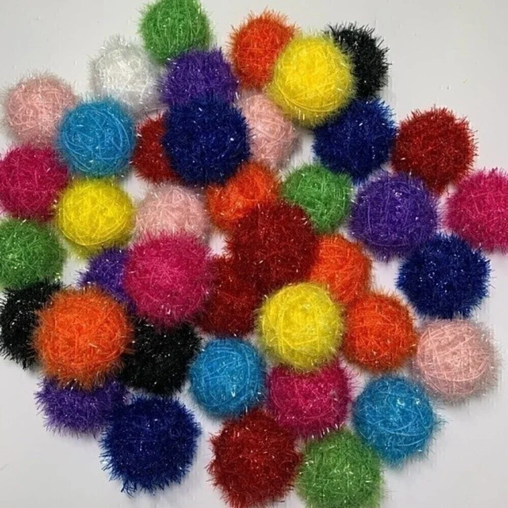 🐈 Cat Toys interactive balls rattle sparkly 10pc